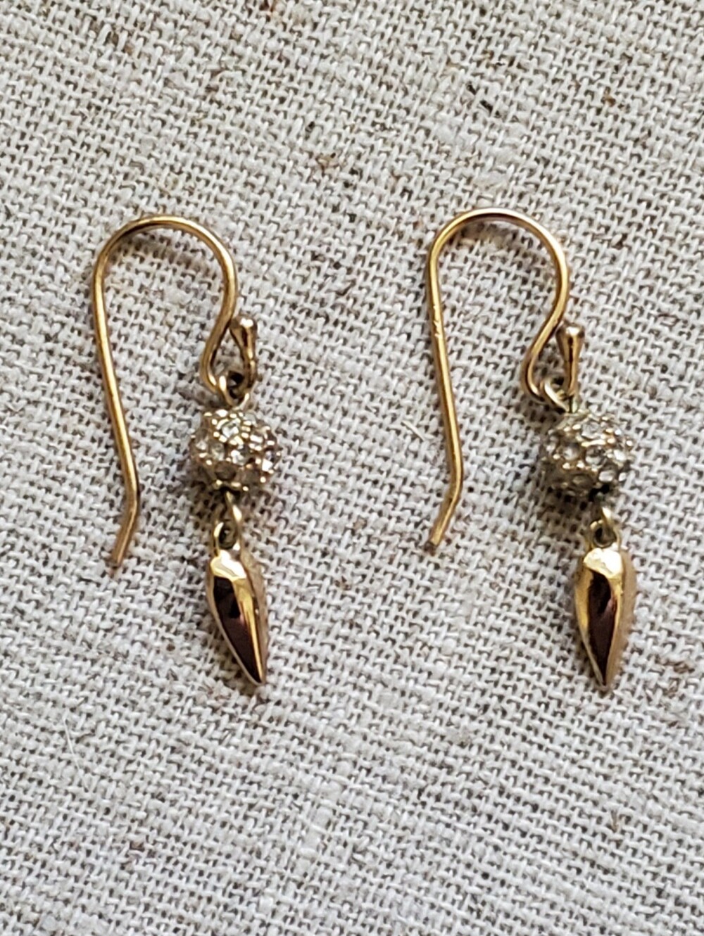 Retired ​Stella & Dot Renegade Mini Drop Dangle Earrings Gold & Pave